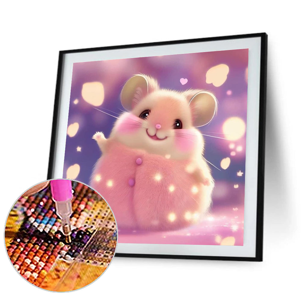 Diamond Painting - Full Round - pink hamster (30*30CM)