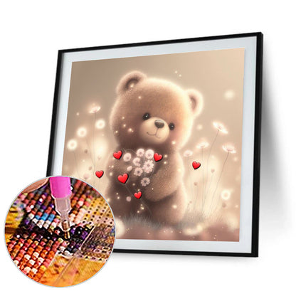 Diamond Painting - Full Round - Take the flower bear (30*30CM)