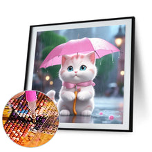 Load image into Gallery viewer, Diamond Painting - Full Round - Kitten holding an umbrella (30*30CM)
