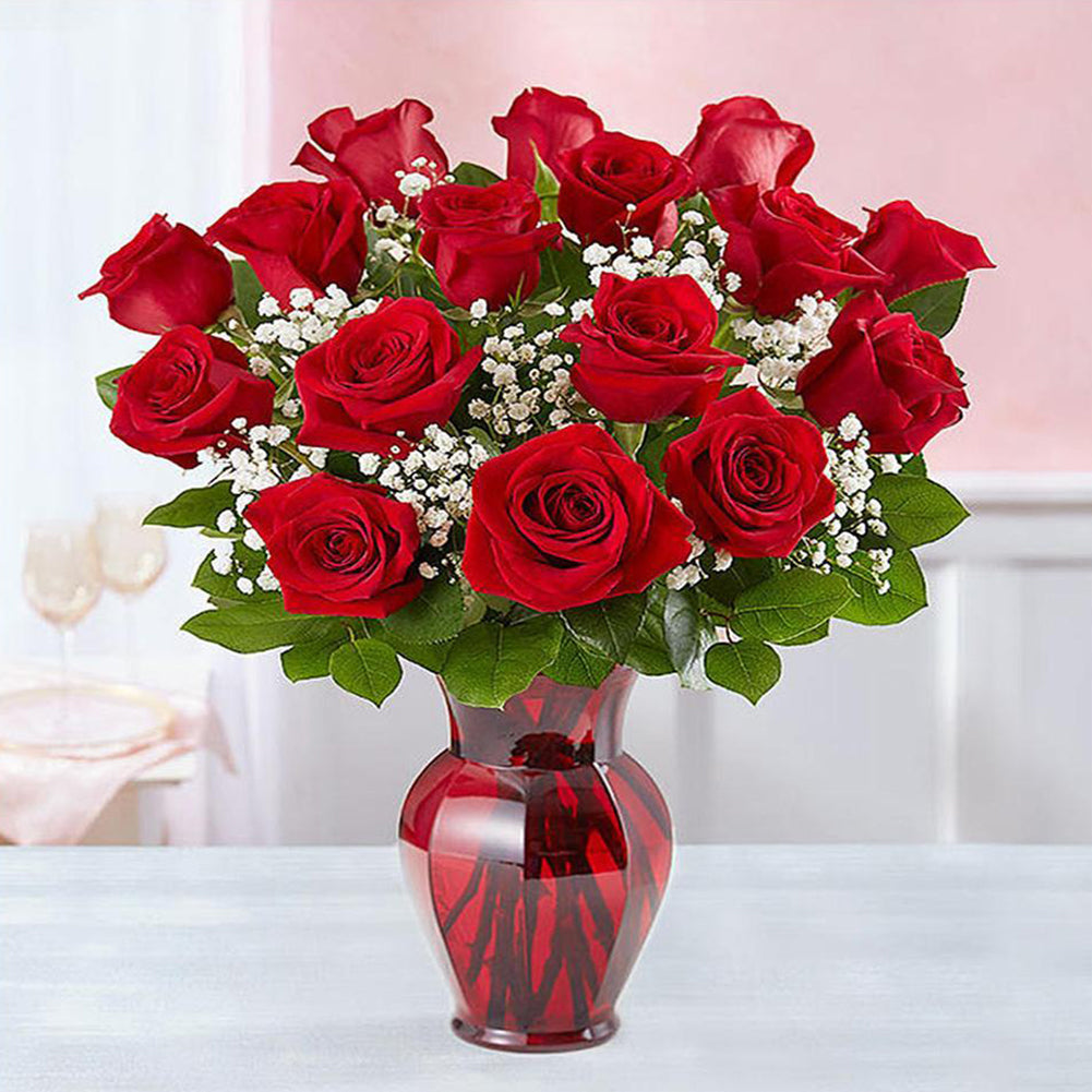 Diamond Painting - Full Round - royal red rose (50*50CM)