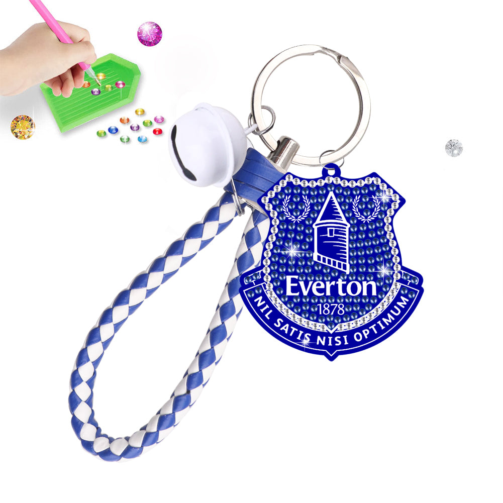 Football Club Double Sided Diamond Art Keyring Handmade for Home Party Decor