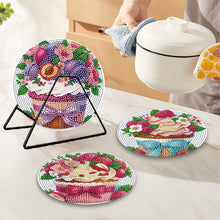 Load image into Gallery viewer, 4 Pcs Diamond Painting Coasters Kit with Holder for Dining Tables (Cupcakes)
