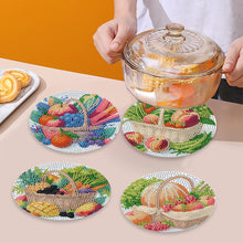 Load image into Gallery viewer, 4 Pcs Diamond Painting Coasters Kit with Holder for Dining Tables Decor (Fruit)
