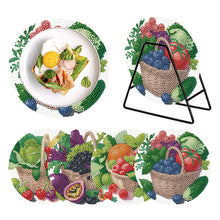 Load image into Gallery viewer, 4 Pcs Diamond Painting Coasters Kit with Holder for Dining Tables Decor (Fruit)
