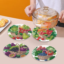 Load image into Gallery viewer, 4 Pcs Diamond Painting Coasters Kit with Holder for Dining Tables Decor (Fruit)

