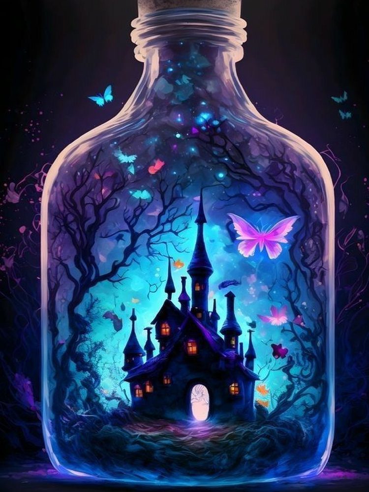 Diamond Painting - Full Round - bottle house (40*60CM)