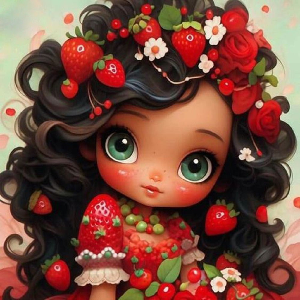 Diamond Painting - Full Round - strawberry girl (30*30CM)