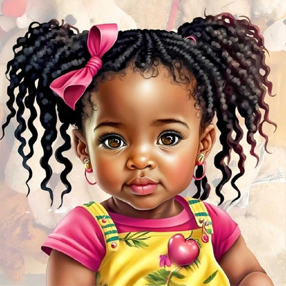 Diamond Painting - Full Round - curly hair girl (30*30CM)