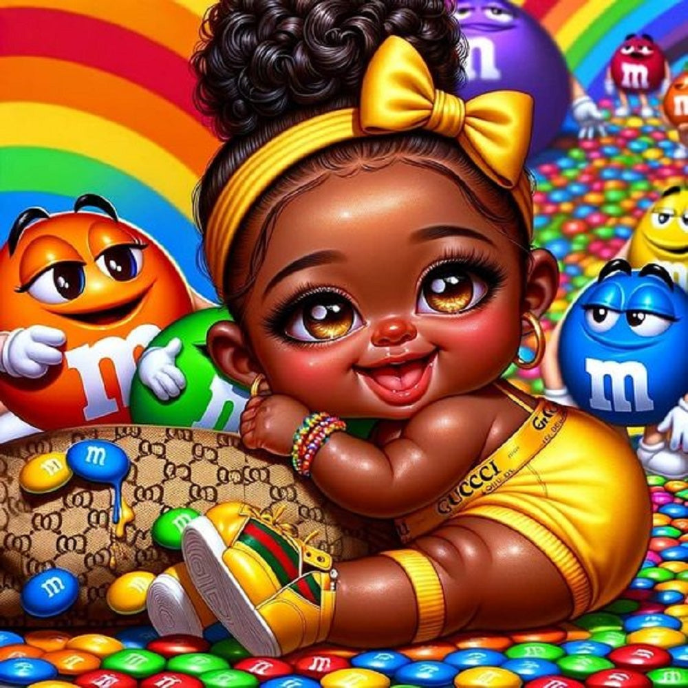 Diamond Painting - Full Round - chocolate bean girl (30*30CM)