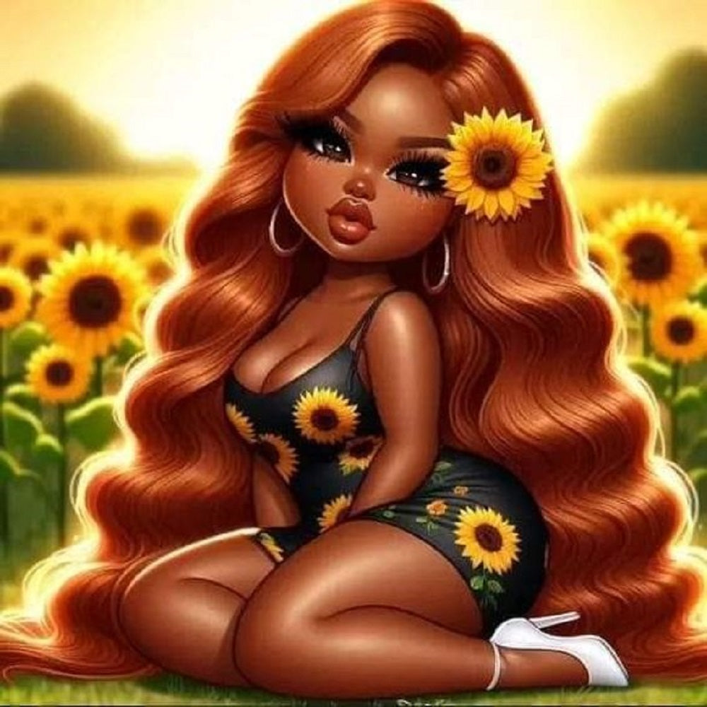 Diamond Painting - Full Round - sunflower girl (30*30CM)