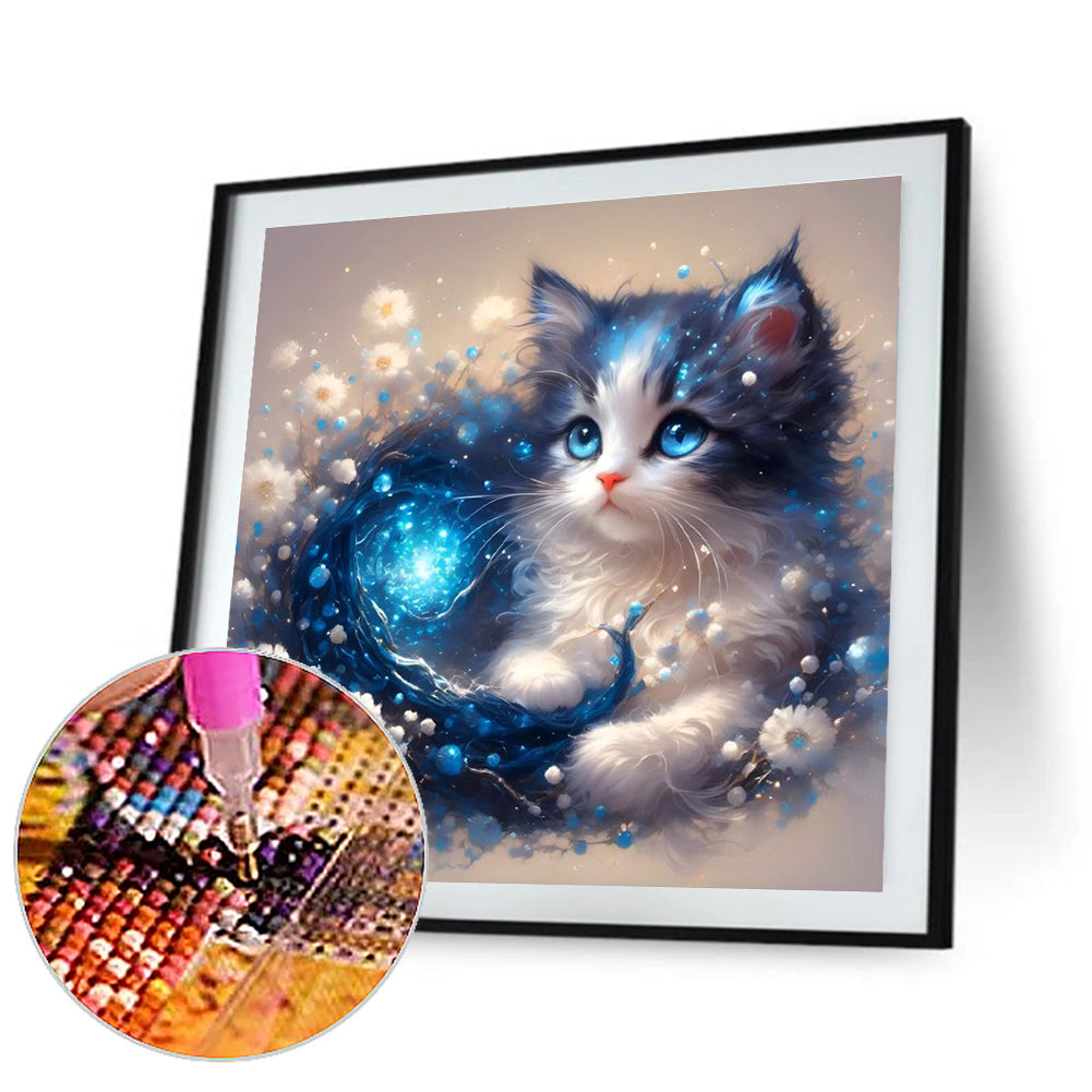 Diamond Painting - Full Round - Flowers and kittens (30*30CM)