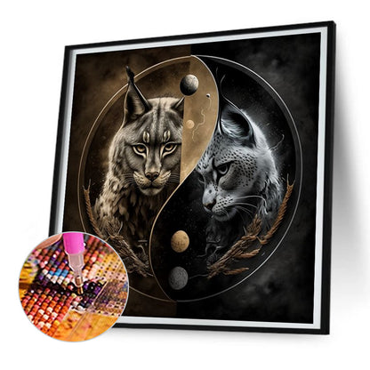 Diamond Painting - Full Round - Yin Yang cat (30*30CM)