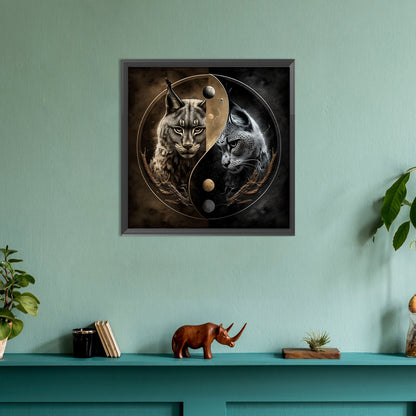 Diamond Painting - Full Round - Yin Yang cat (30*30CM)