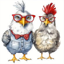 Load image into Gallery viewer, Diamond Painting - Full Round - funny chicken (40*40CM)
