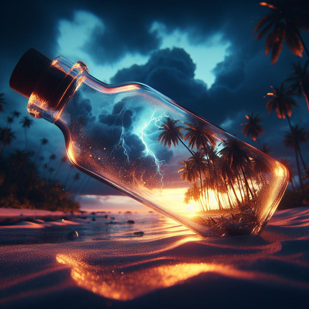 Diamond Painting - Full Round - bottle sunset (35*35CM)