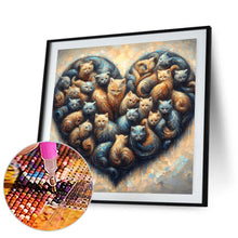 Load image into Gallery viewer, Diamond Painting - Full Round - loving cat (35*35CM)
