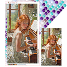 Load image into Gallery viewer, Diamond Painting - Full Round - woman playing piano (40*75CM)
