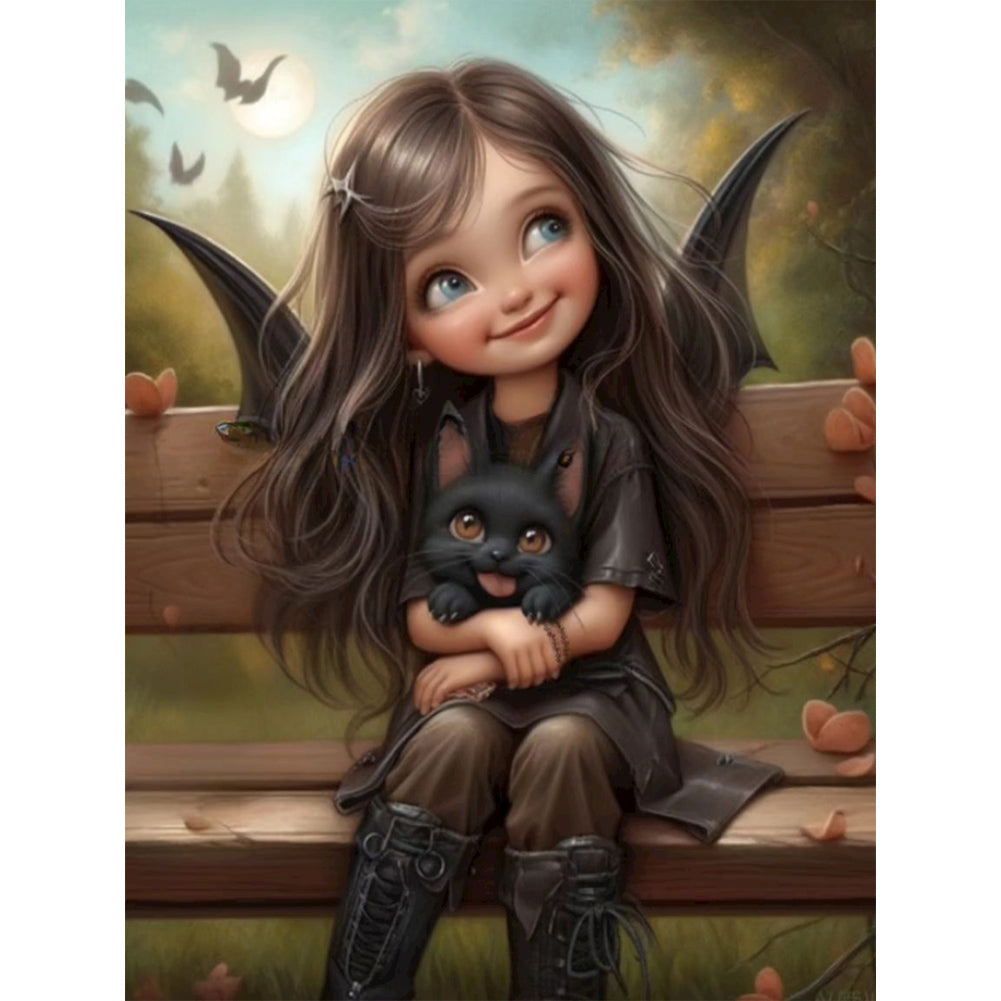Diamond Painting - Full Round - big eyed little girl (30*40CM)