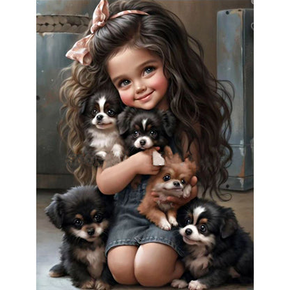 Diamond Painting - Full Round - big eyed little girl (30*40CM)