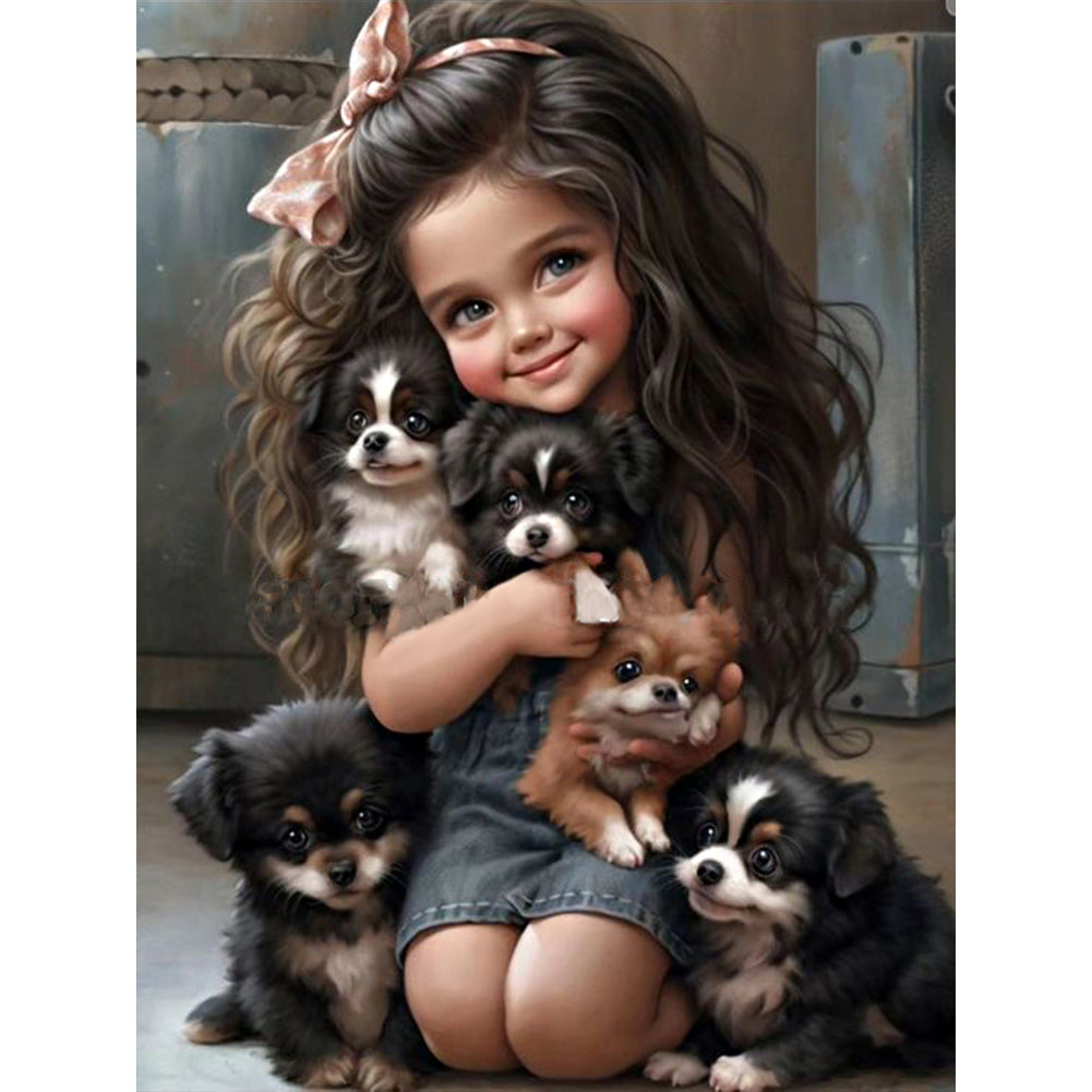 Diamond Painting - Full Round - big eyed little girl (30*40CM)