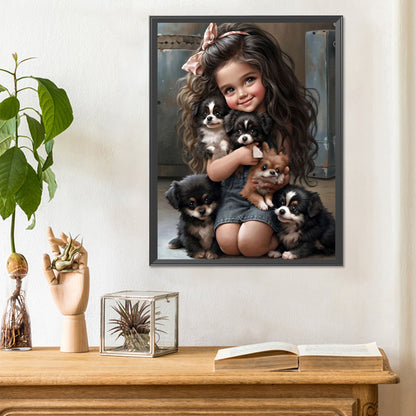 Diamond Painting - Full Round - big eyed little girl (30*40CM)