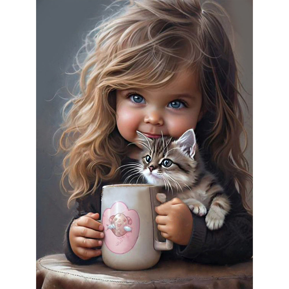 Diamond Painting - Full Round - big eyed little girl (30*40CM)
