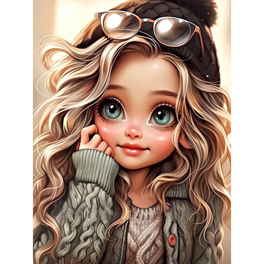 Diamond Painting - Full Round - big eyed little girl (30*40CM)