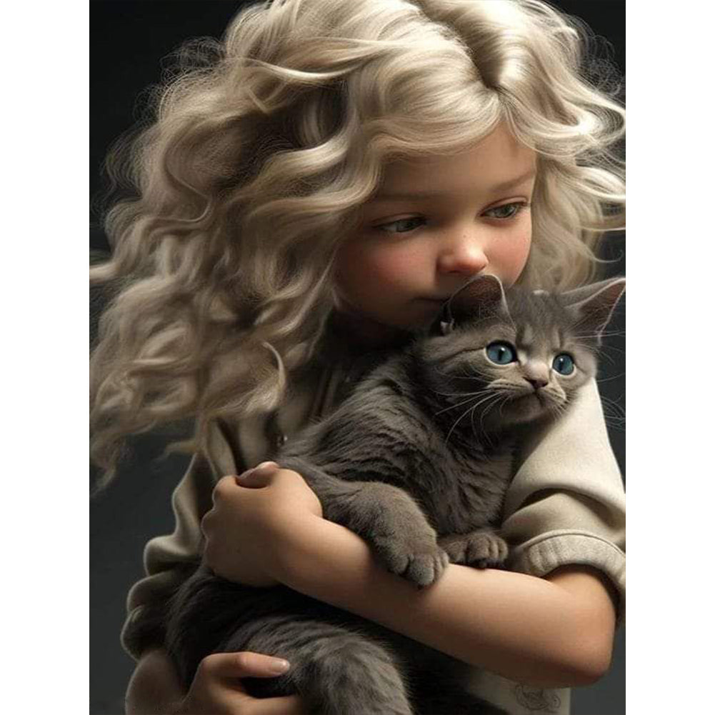 Diamond Painting - Full Round - big eyed little girl (30*40CM)
