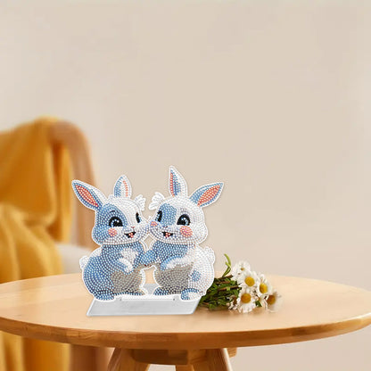 Acrylic Rabbit/Owl 5D DIY Diamond Art Tabletop Decorations for Home Office Decor