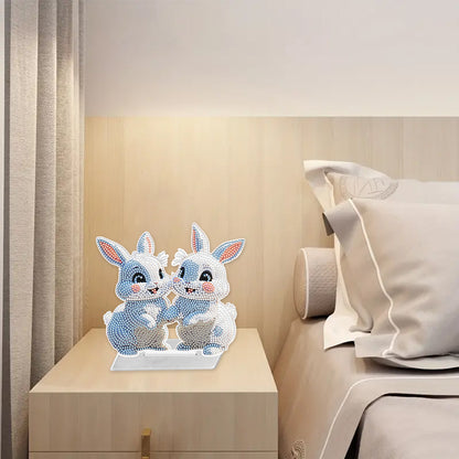 Acrylic Rabbit/Owl 5D DIY Diamond Art Tabletop Decorations for Home Office Decor