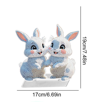 Acrylic Rabbit/Owl 5D DIY Diamond Art Tabletop Decorations for Home Office Decor