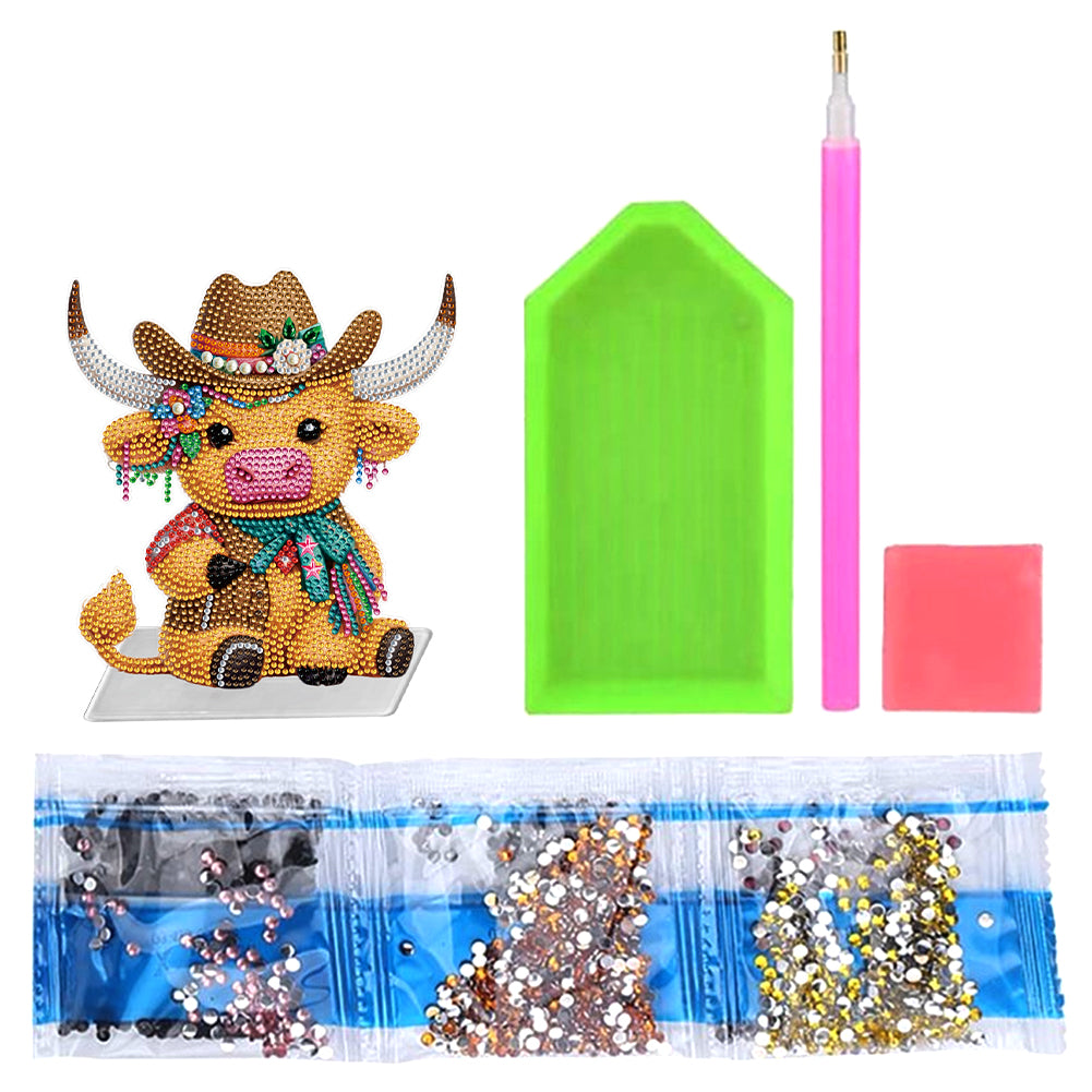 Acrylic Rabbit/Owl Cute Yak 5D DIY Diamond Art Tabletop Decor Home Office Decor