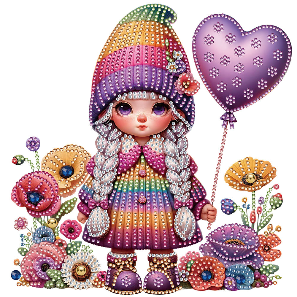 Diamond Painting - Partial Special Shaped - garden girl (30*30CM)