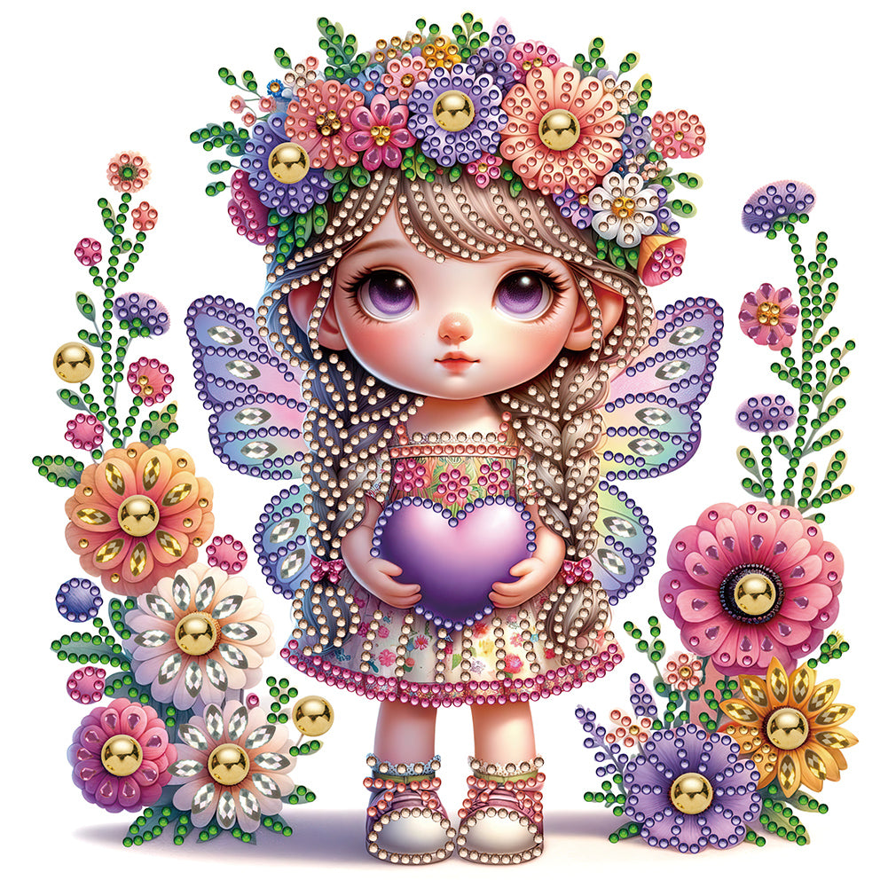 Diamond Painting - Partial Special Shaped - garden girl (30*30CM)