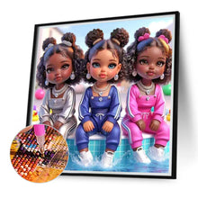 Load image into Gallery viewer, Diamond Painting - Full Round - cartoon black man (40*40CM)
