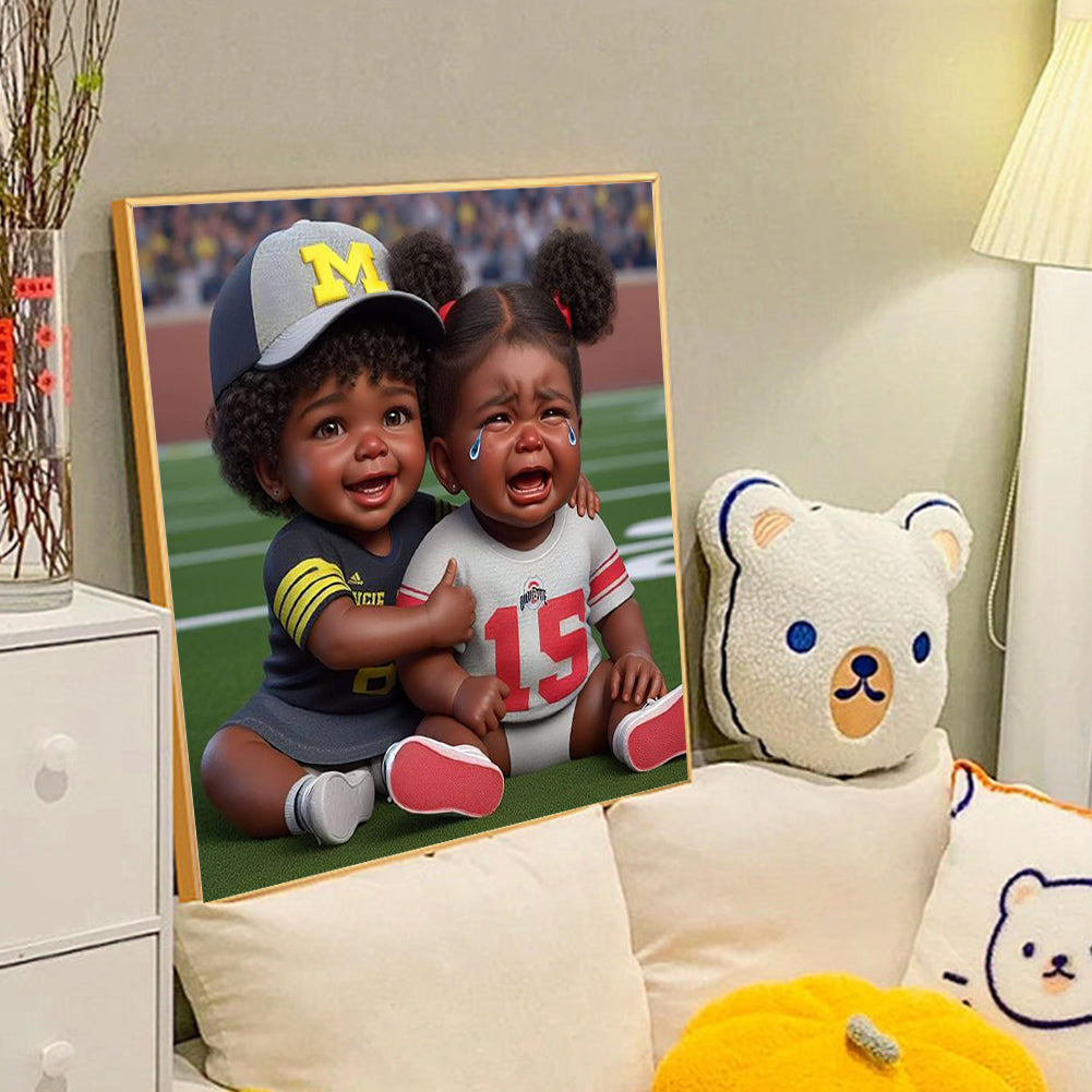 Diamond Painting - Full Round - cartoon black man (40*40CM)