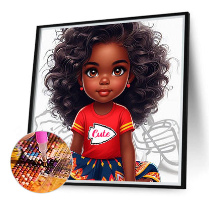 Diamond Painting - Full Round - cartoon black man (40*40CM)