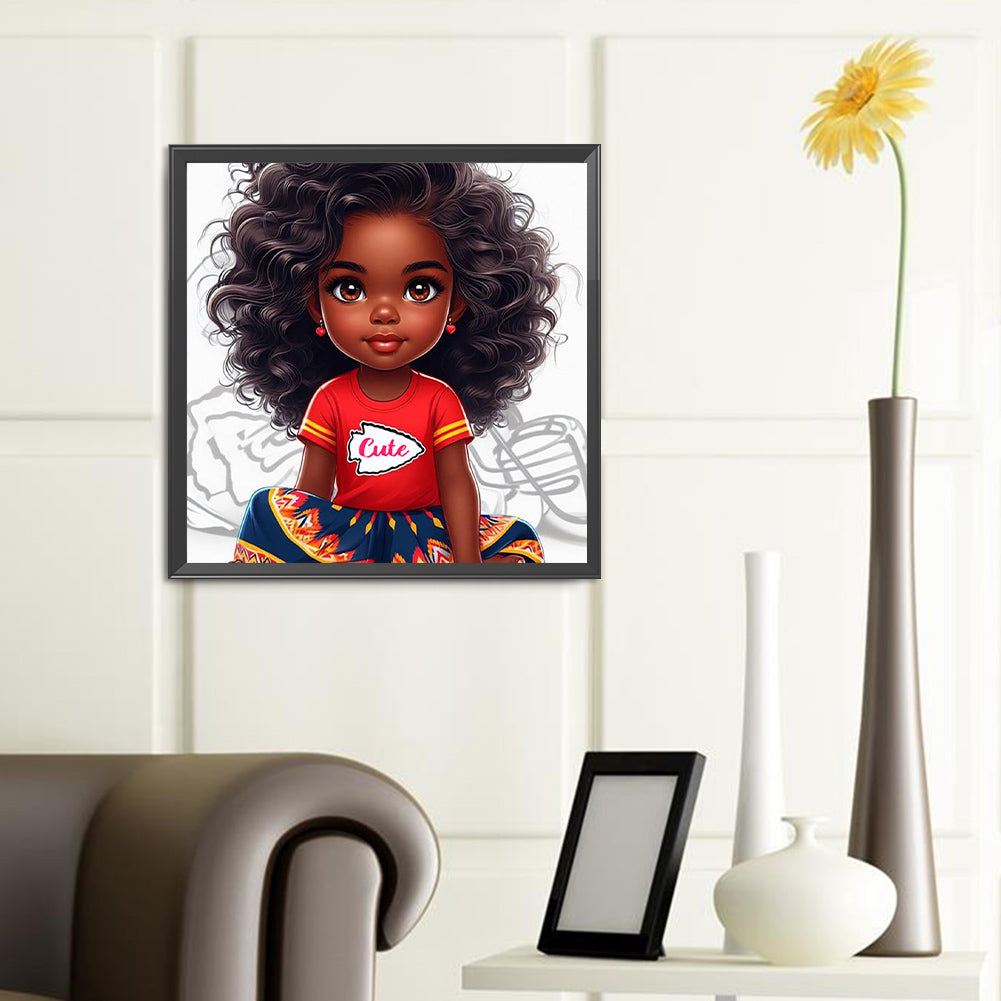 Diamond Painting - Full Round - cartoon black man (40*40CM)