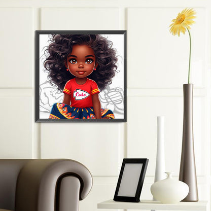 Diamond Painting - Full Round - cartoon black man (40*40CM)