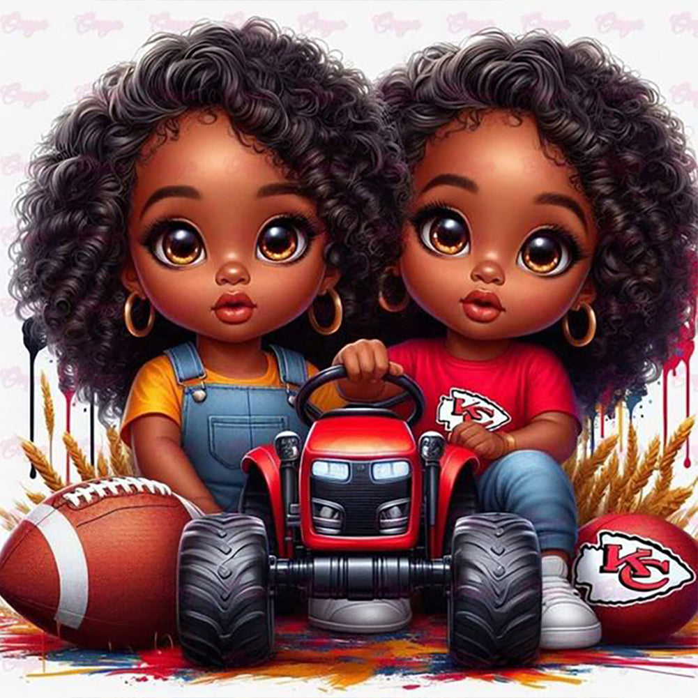 Diamond Painting - Full Round - cartoon black man (40*40CM)