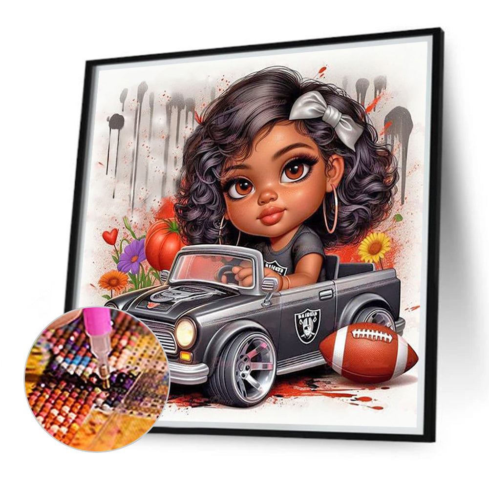 Diamond Painting - Full Round - cartoon black man (40*40CM)