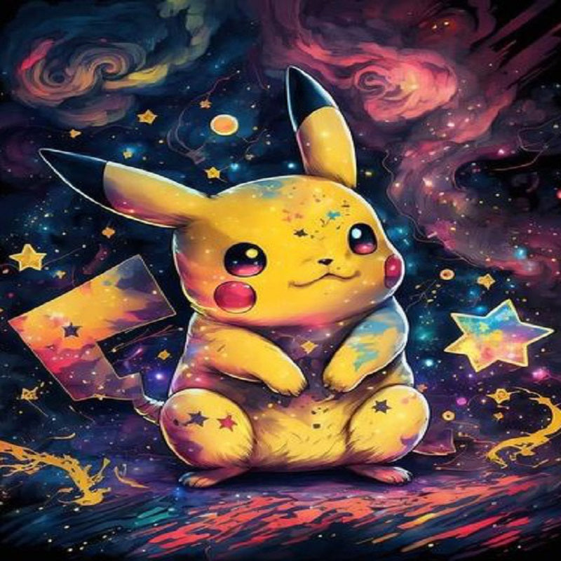 Diamond Painting - Full Round - Nebula and Pikachu (30*40CM)