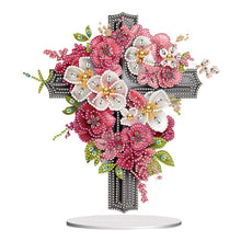 Load image into Gallery viewer, Special Shaped Colorful Flower Cross Desktop Diamond Art Kits for Adult Beginner
