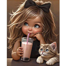 Load image into Gallery viewer, Diamond Painting - Full Round - sweet girl (40*50CM)
