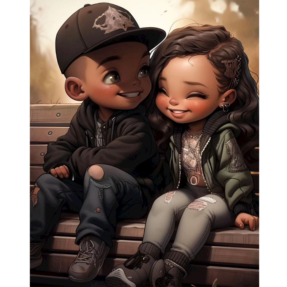 Diamond Painting - Full Round - sweet couple (40*50CM)