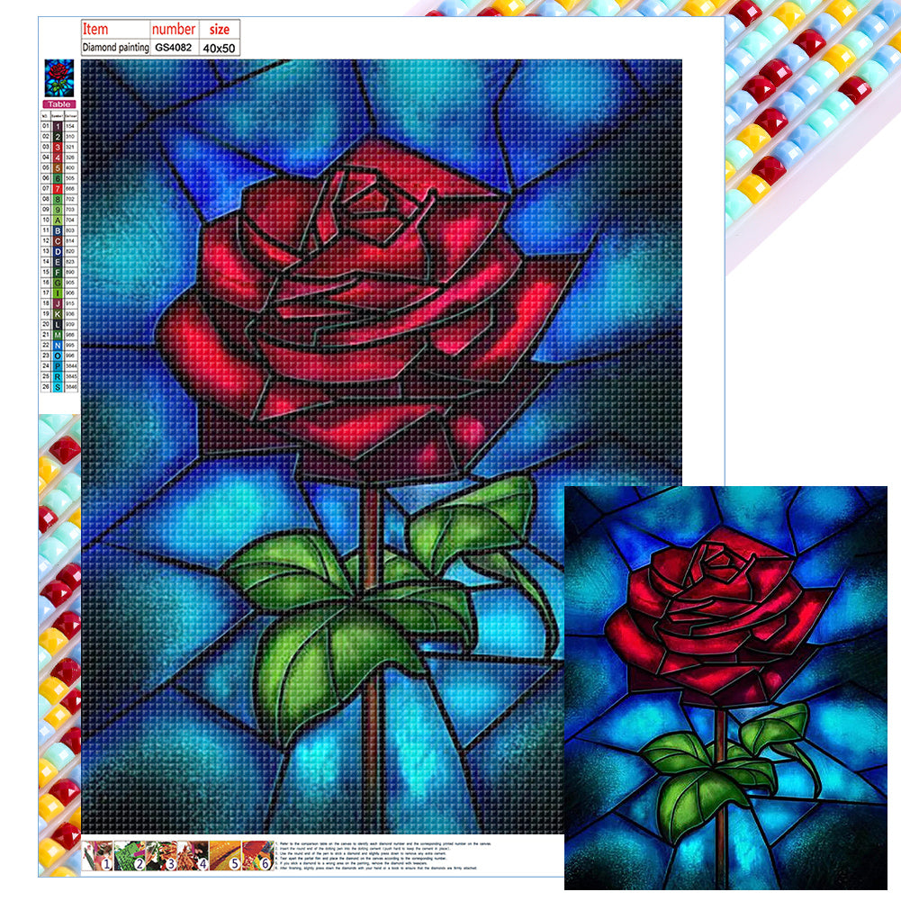 Diamond Painting - Full Square - glass painted roses (40*50CM)