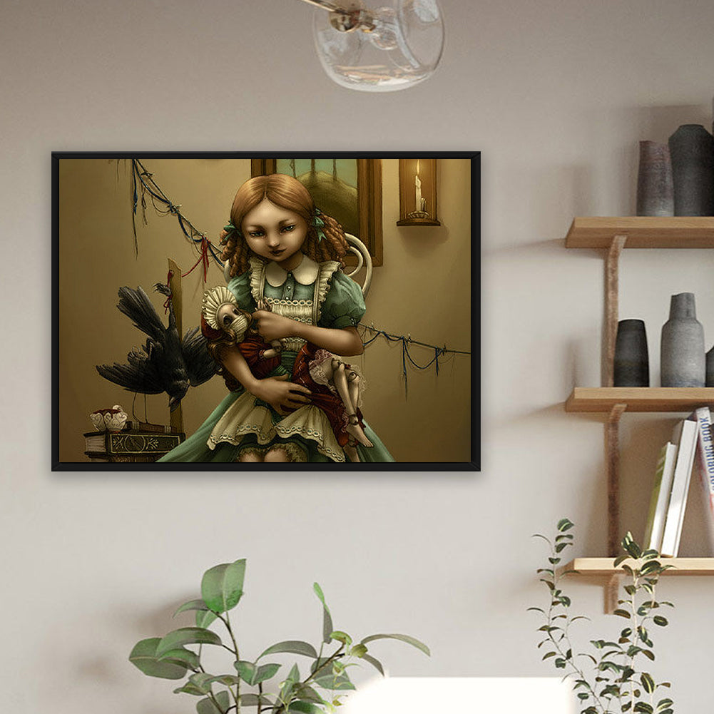 Diamond Painting - Full Round - little girl (40*30CM)