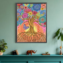 Load image into Gallery viewer, Diamond Painting - Partial Special Shaped - tree and butterfly (30*40CM)
