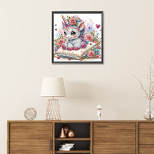 Load image into Gallery viewer, Diamond Painting - Partial Special Shaped - white unicorn (30*30CM)
