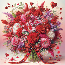Load image into Gallery viewer, Diamond Painting - Partial Special Shaped - rose bouquet (30*30CM)

